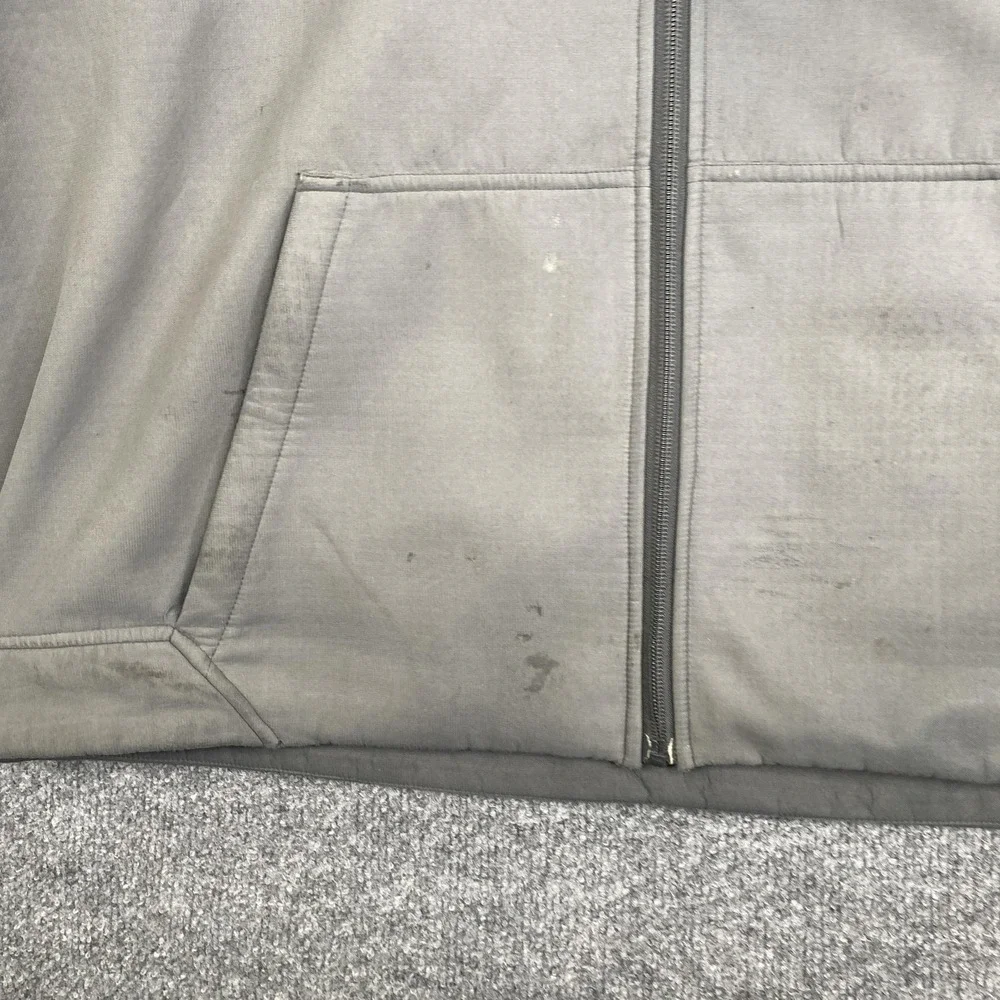Grundens Jacket Mens XL Gray Hooded Softshell Fleece Lined Full Zip Workwear